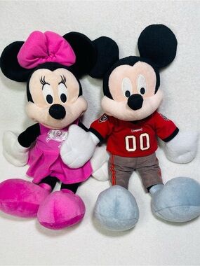 14” Tampa Bay Buccaneers Minnie Mouse and Mickey Mouse Plushes